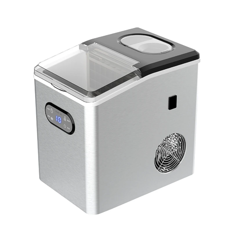 Mini Home Portable Cold Water Countertop Ice Making Stainless Steel Ice Maker With Led Scream
