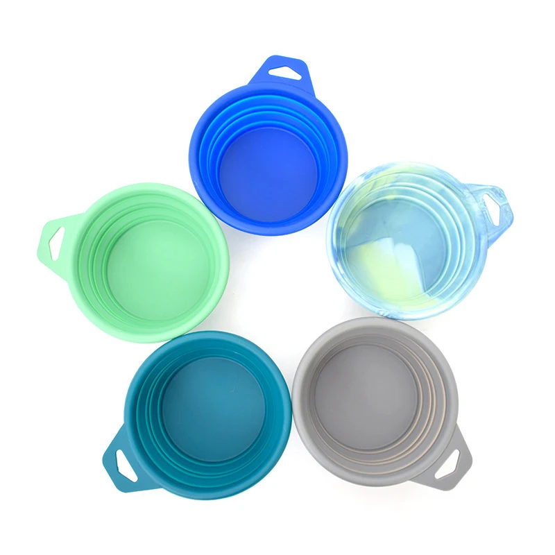 New Portable Travel Folding Retractable Silicone Pet Dog Cat Food Bowl