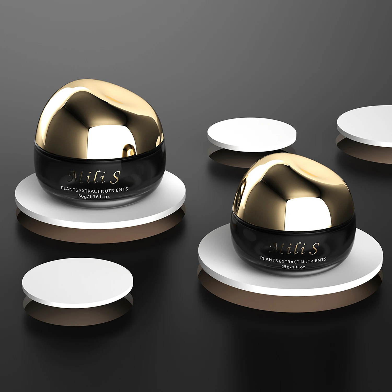 25g 50g 100g Eco Friendly Double Wall Cosmetic Container Face Cream Packaging Glass Jar With Plastic Lid