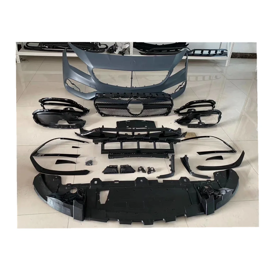Auto body systems with front and rear bumper with grille side skirt for Mercedes Benz CLA  W117 upgrade to CLA45 AMG body kits