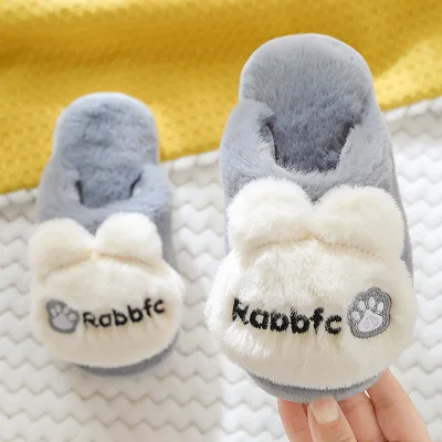 Manufacturer Hot Winter Children Shoes Cute Animal Indoor Plush Slippers For Kids
