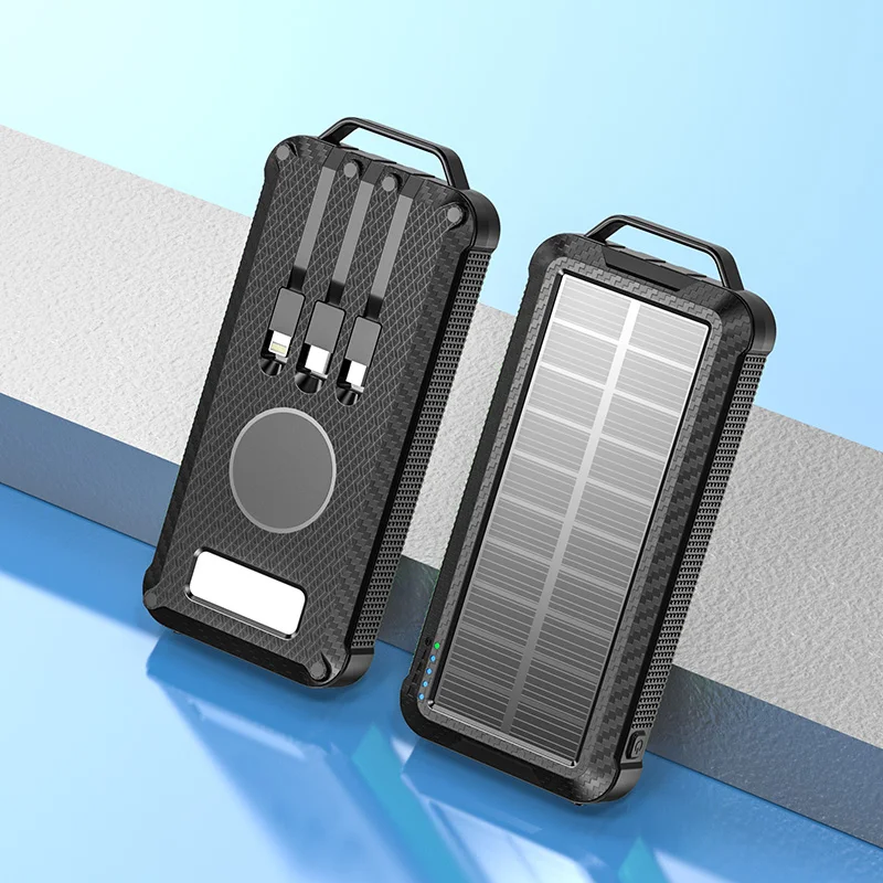 Solar Power Bank 10000mAh Portable Solar Phone Charger LED Flashlight Fast Charge Backup Battery Pack for All Cell Phones