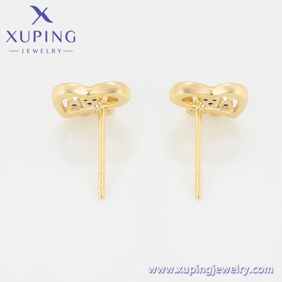 S00105199 Xu Ping jewelry fashion new butterfly set diamond heart 14K gold earrings pendant two-piece set