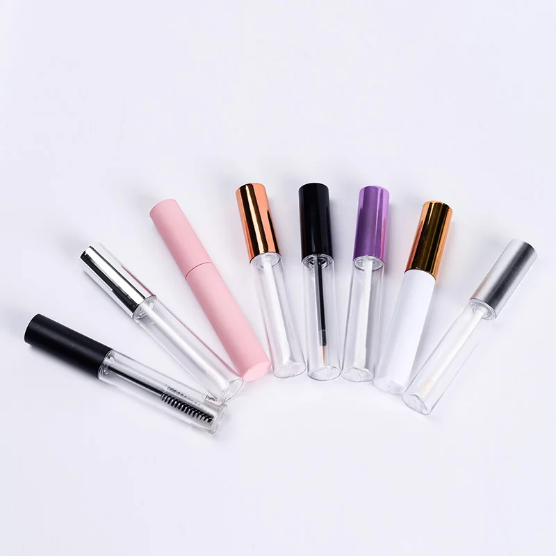  Logo Customization 10ml Empty Clear White Pink Plastic Lip gloss Eyeliner Mascara