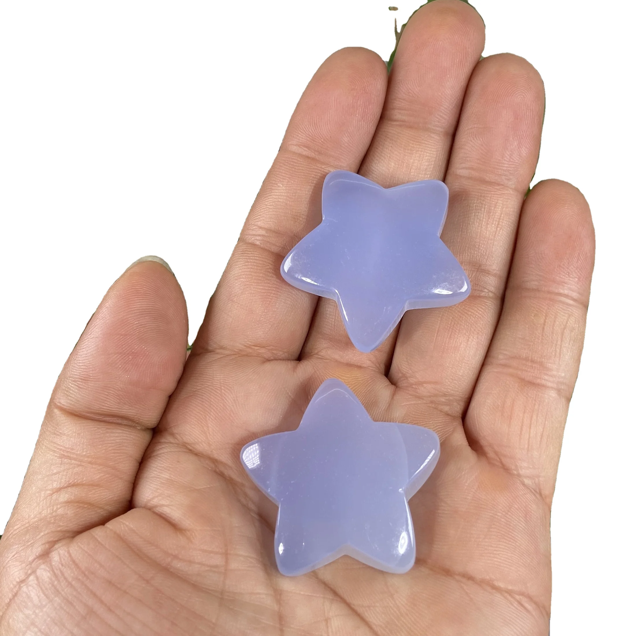 
Carving Five-Pointed Star Healing Crystal Positive Energy Stones for Reiki Divine Meditation 40*40*12mm 