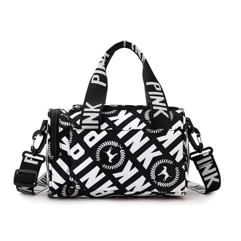 New design Black nylon ladies mini pink hand bag women waterproof mini gym bag female shoulder bag