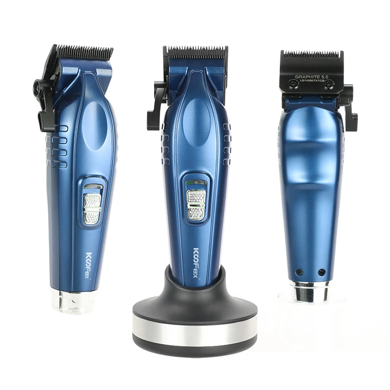KooFex New Hair Cutting Machine Public Barber Machine BLDC Motor All Metal Super Charge Hair Clipper with Charging Base