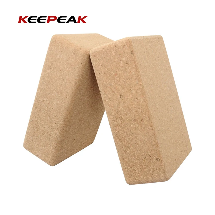 Оптовая продажа, однотонный прямоугольный высококачественный толстый пробковый блок для йоги
