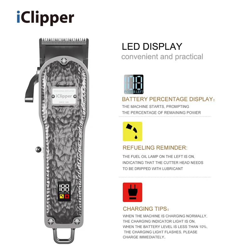 IClipper-K2S OEM фабрики производят парикмахер ножницы парикмахера для волос машина резки цельнометаллический USB профессиональная машинка
