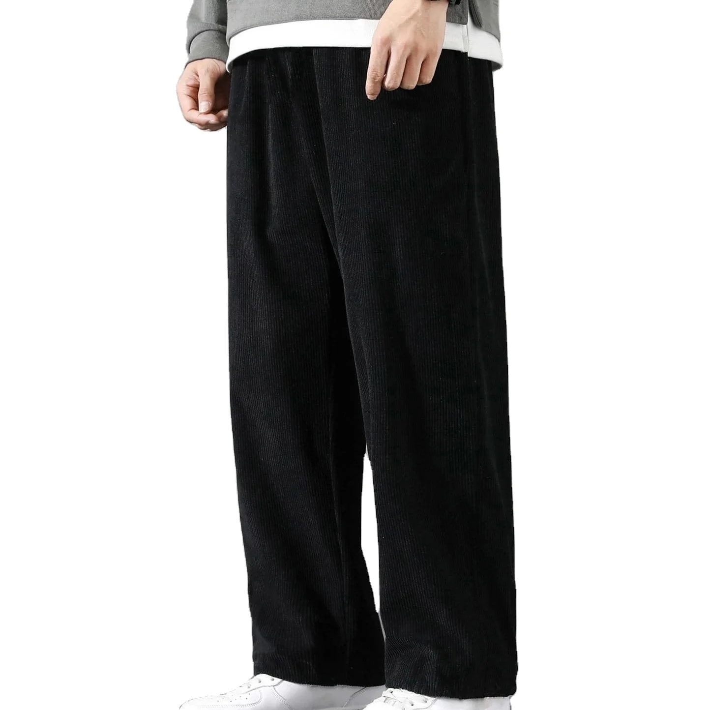 Custom Hip Hop High Street Loose New Fashion Casual Straight Corduroy Fabric Pants For Men