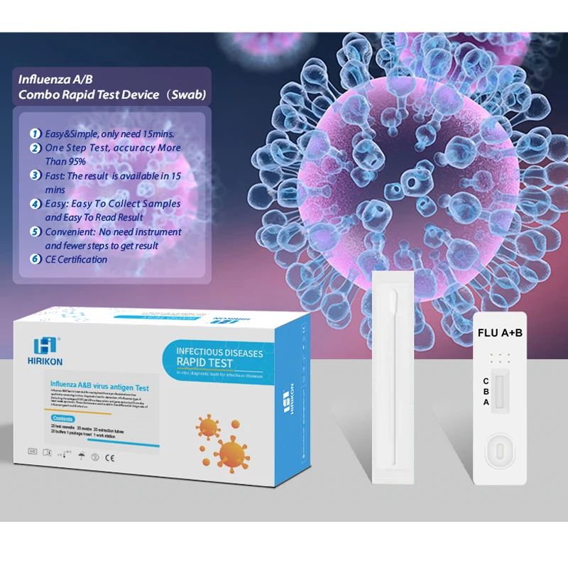 Hirikon Clinically Proven And Approved Test For Flu Virus Influenza A&B Virus Antigen Test