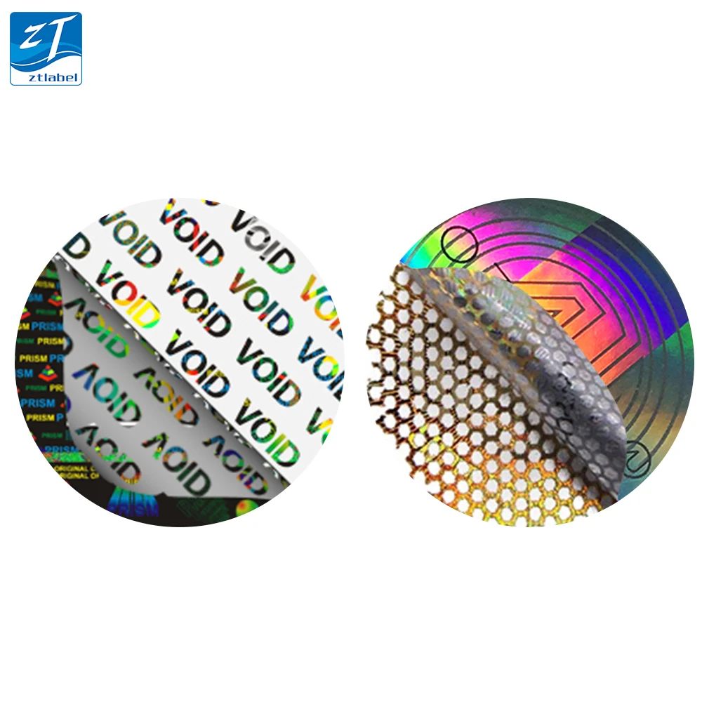 custom printing vinyl waterproof holographic die cut logo laser hologram security qr code sticker labels serial number