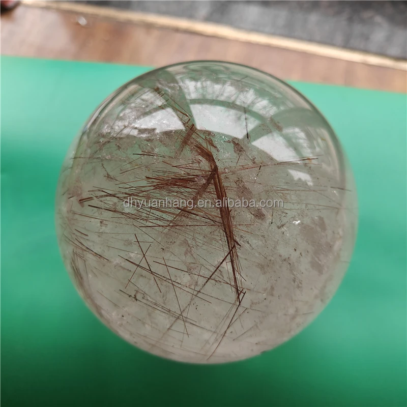 crystal craft ball natural rutilated  quartz crystal ball  crystal sphere for sale