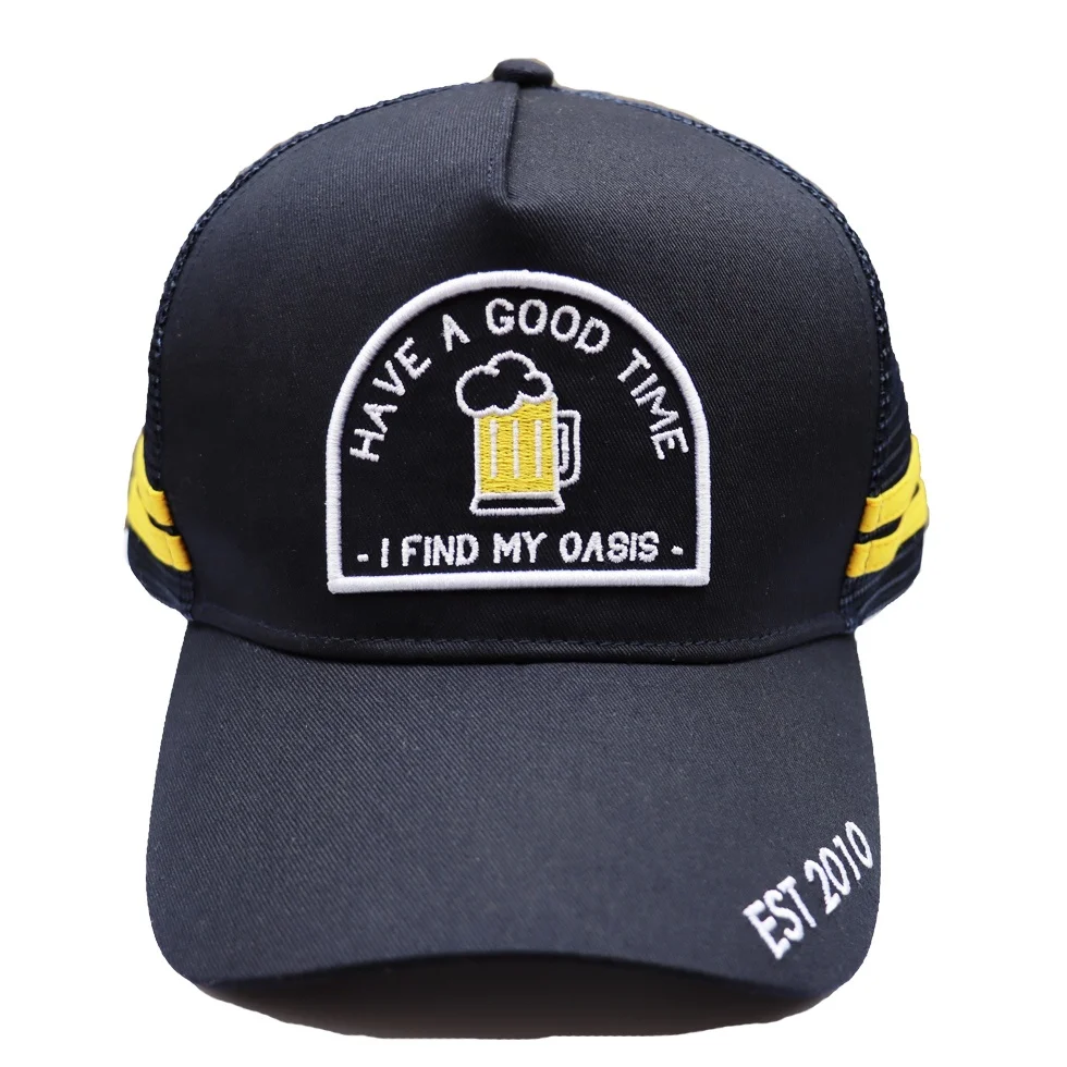 Custom new style high quality woven label patch trucker hats 5 panel mesh sport caps trucker hats for unisex