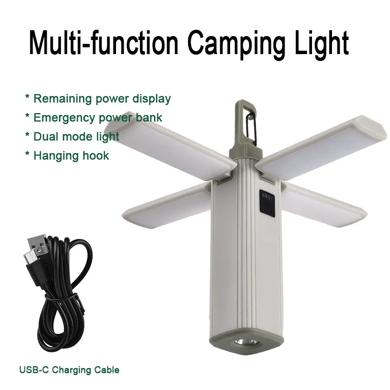 Camping Lamp Rechargeable Hiking Lantern Hanging Folding Atmosphere Led Light Cob Portable Flashlight Torch Outdoor Camp Lamp