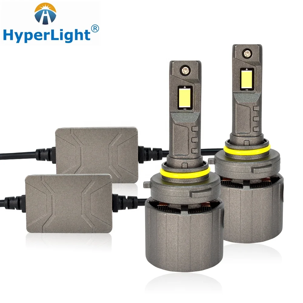 HyperLight P19 car led headlight 7535 chips led bulb 130W transparent headlight glass lens H9 H11 led conversion kit
