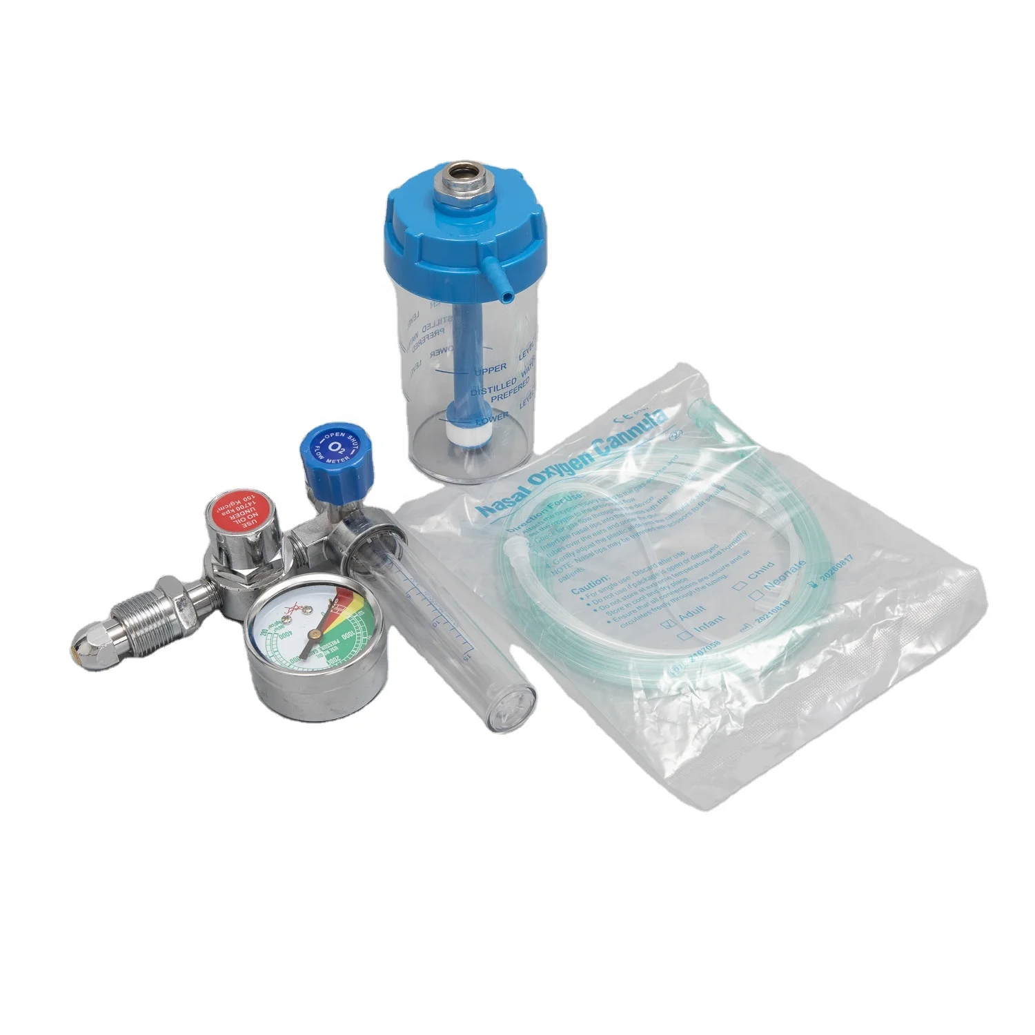 CE certificate medical oxygen cylinder pressure regulator hospital equipment oxygen regulator with humidifier