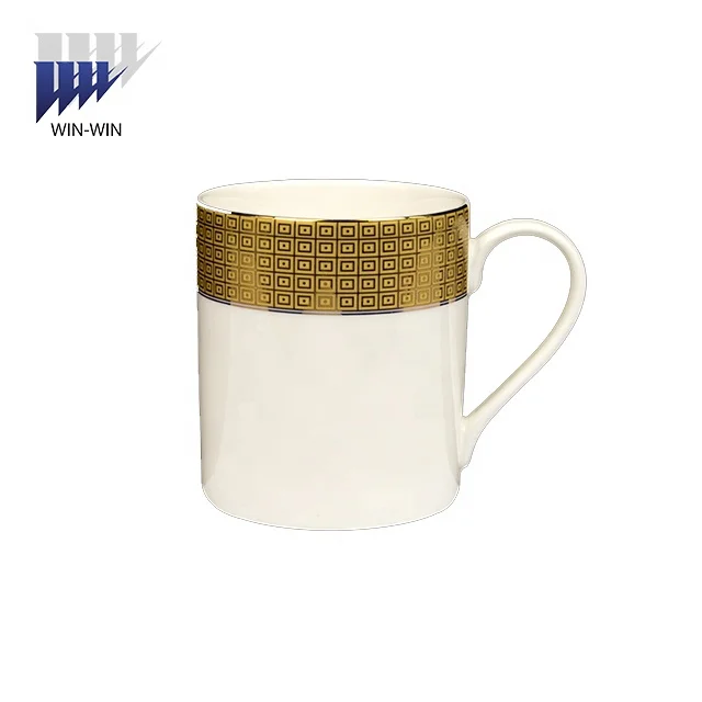 Manufacturer wholesale eco-friendly ceramic coffee mug for royal golden decals