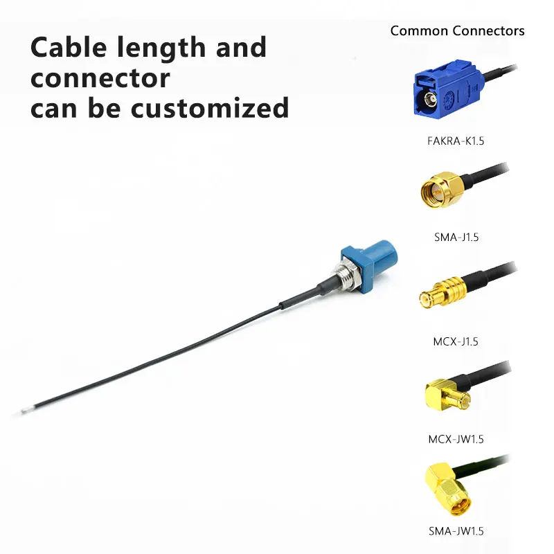 RF patch cable Fakra C can be converted to sma male for RG1.37 RG178 RG1.13 cable assembly