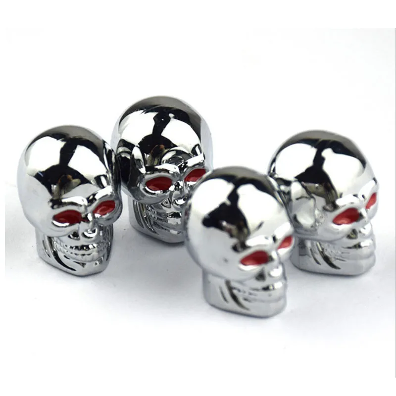 Custom Accessories Chrome Skull Style Valve Cap