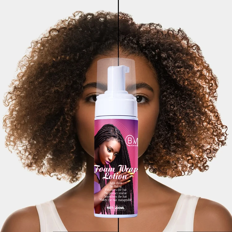 Alcohol free private label edge control foam non sticky foam wrap lotion for hair styling