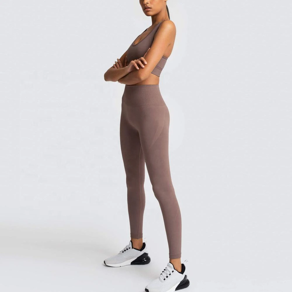 Wholesale Gym Wear Sports Bra And Seamless Fitness Leggings Sets Yoga Workout Activewear Sets For Women