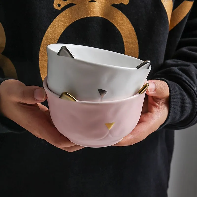 
Wholesale novelty embossed cat pattern porcelain dessert pasta plate for kids 