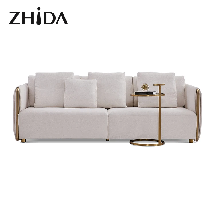 Zhida custom modern living room furniture 4 seater fabric sofa set