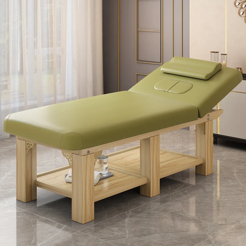 Commercial Furniture Beauty Salon Thai Spa Lash Bed Modern Wooden Facial Bed De Massage Table
