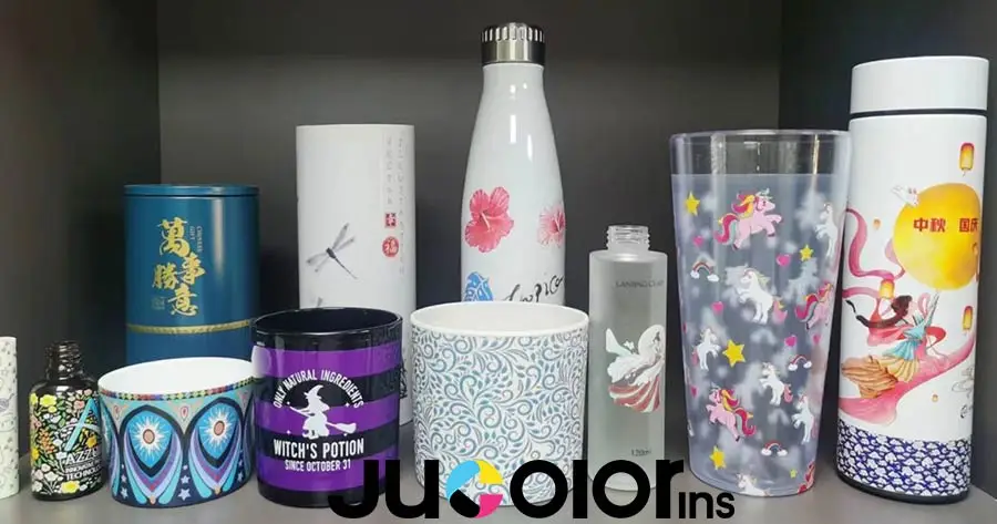Jucolor стеклянный свечной цилиндр принтер для УФ-бутылок 360 вращающийся с двойной автоматической подающей станцией
