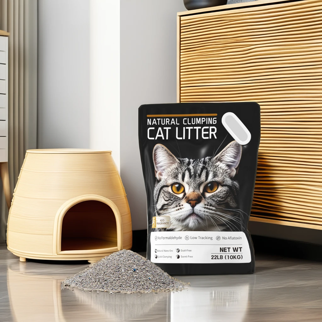 10kg Sodium Cat Litter Wholesaler Crushed Ore Nano Bentonite Cat Litter Quick Clumping Super Odor Control Bentonite Cat Litter
