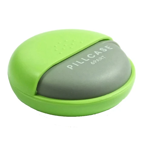 6 Compartment Pill Box, Dispenser Organizer Storage Case,  Portable Daily Marked Medicine Reminder