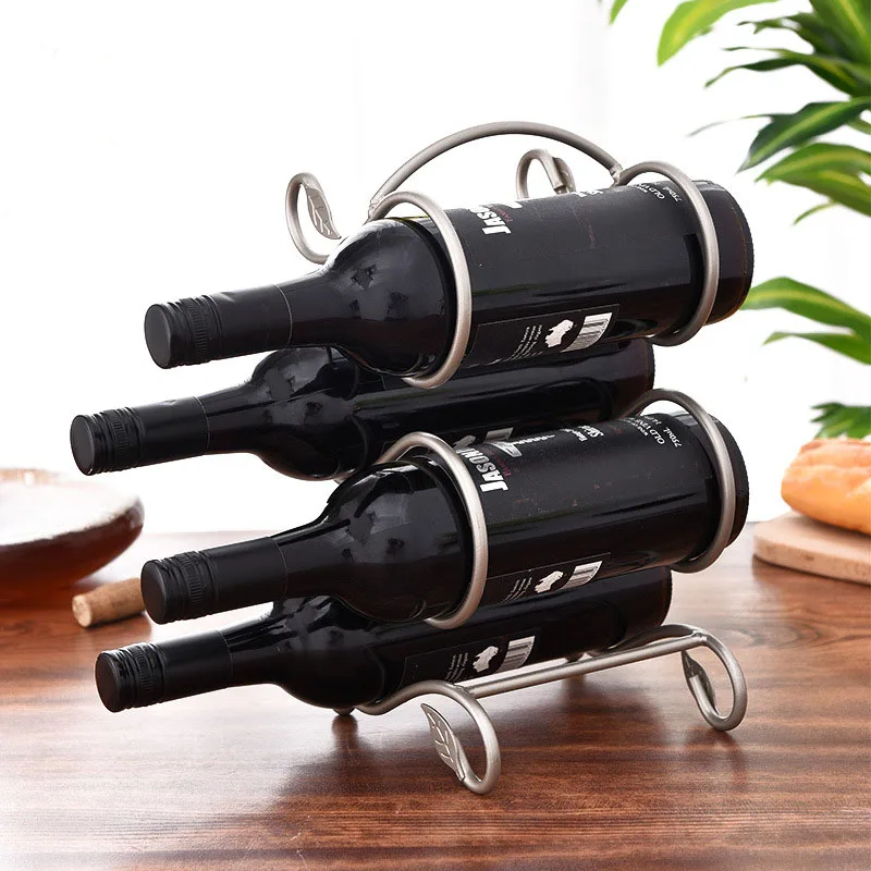 New European-style S-shaped wrought iron wine display racks for home decoration