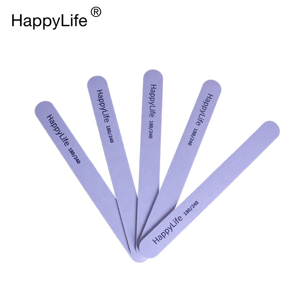 HappyLife Wholesale High Quality Professional Double Sides Eco Friendly Disposable Private Label Wooden Nail Files
