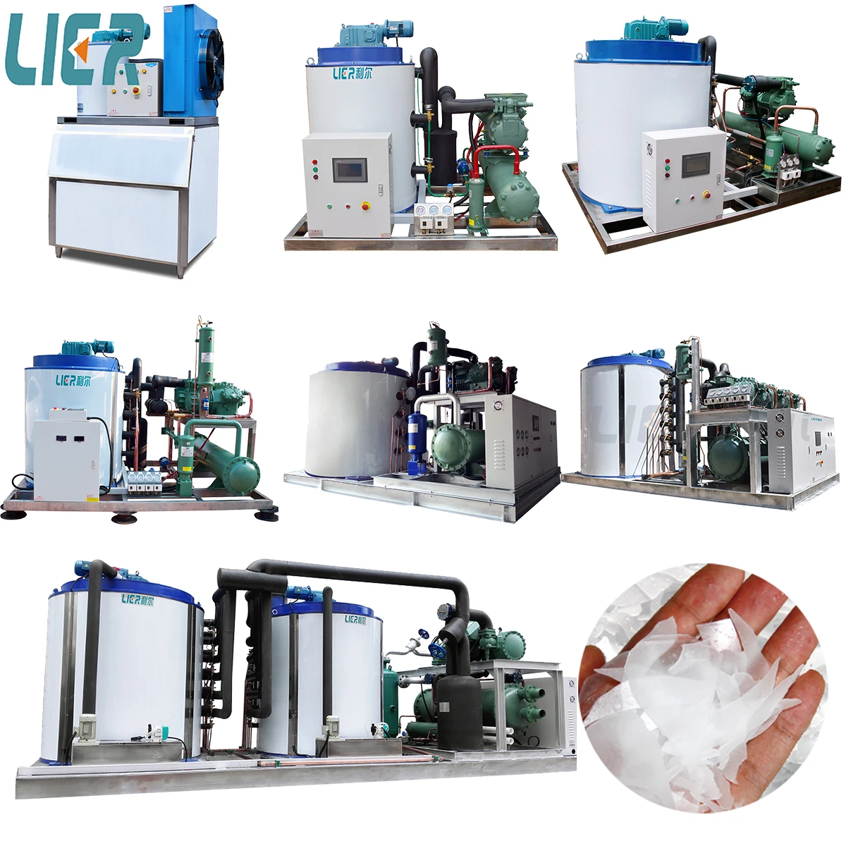 Flake Ice Machine 1 2 3 5T 10 Ton 15 20 30 40 Tons Commercial Industrial Flake Ice Making Machine Factory Low Price Ice Maker