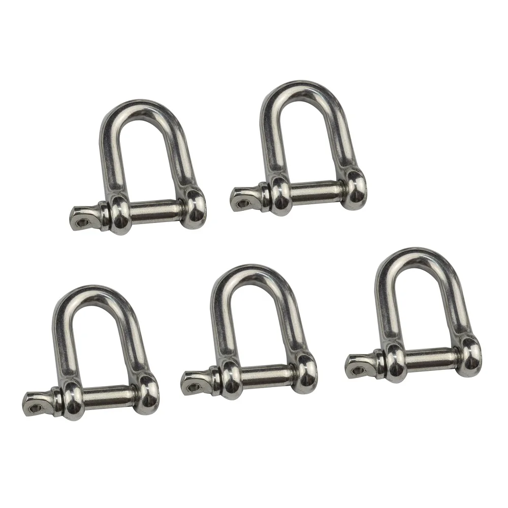 5 шт нержавеющая сталь 304 винтовым штифтом D дужка 4 мм до 10 мм такелаж оборудования маленький и большой сверхпрочной дял подъема якоря D ввинченном болте