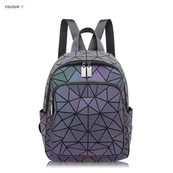 New luminous bags student geometric mens backpack lady bag