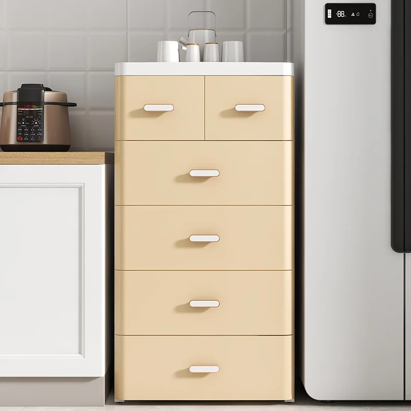 Living Room Furniture Colorful Plastic Chest of Drawer Multi-function Storage Cabinet