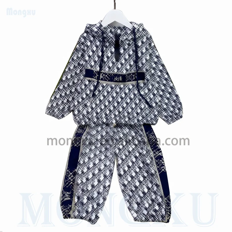 High Quality Designer Kids Clothes Famous Brand Luxury Boy And Girls Winter Outfits Zip Up 2 Piece Jogging Suit Tracksuit Sets