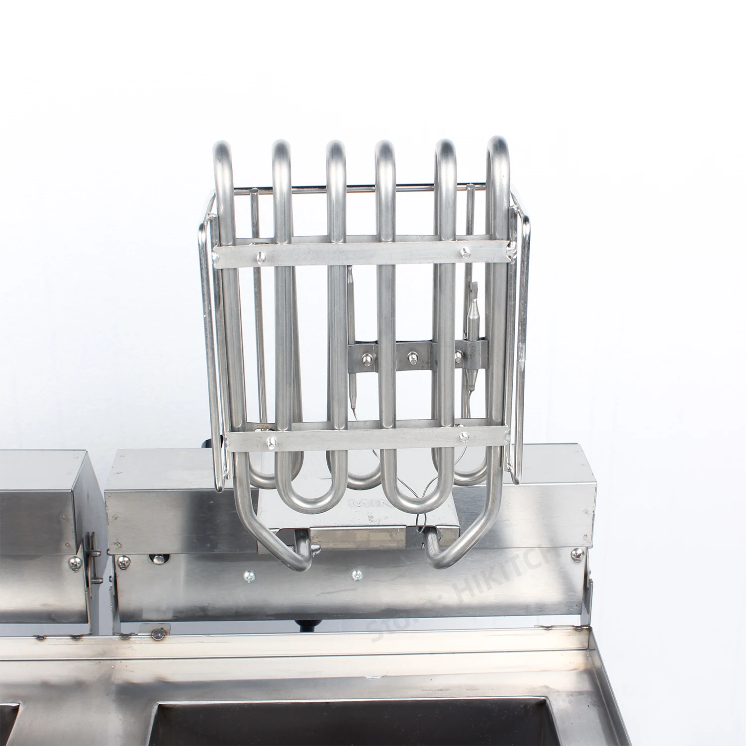 New 132V electric deep fryer dual tanks 2 baskets 26 liters with circuit breaker and oil faucet French fries chicken high power