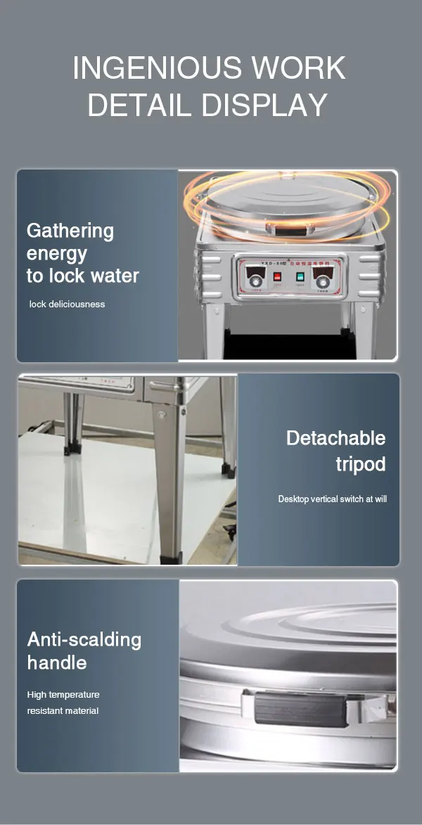 Commercial electric baking pan large capacity automatic constant temperature desktop vertical thousand layer pancake machine