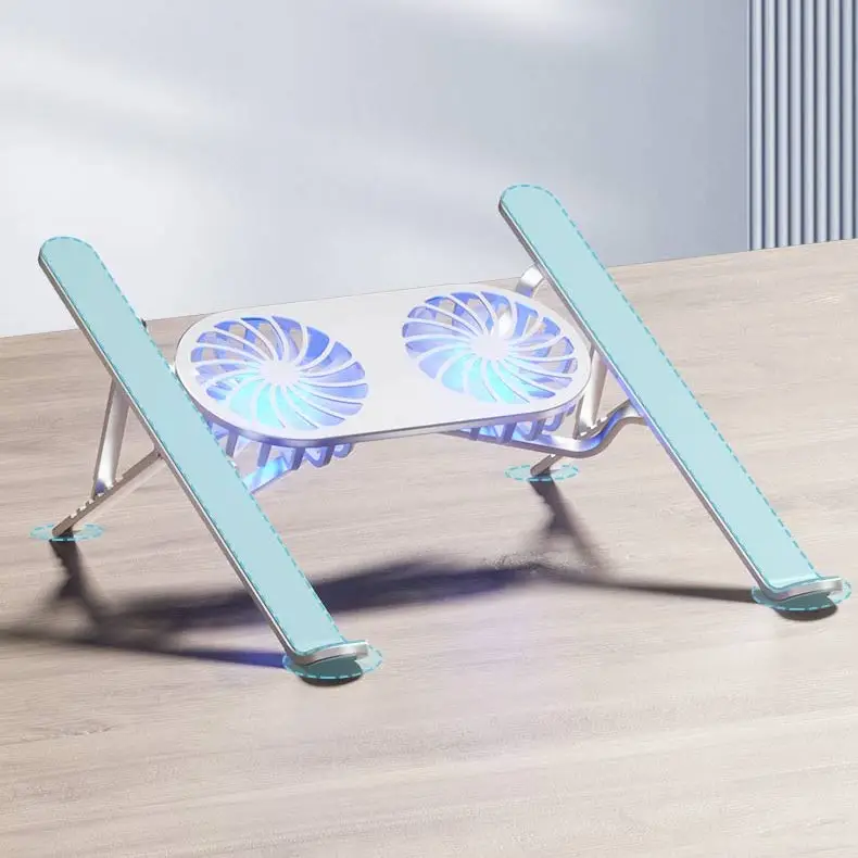 Aluminum Laptop Stand Heat Dissipation Portable Desktop Laptop Notebook Holder Riser Stand With Cooling Fan