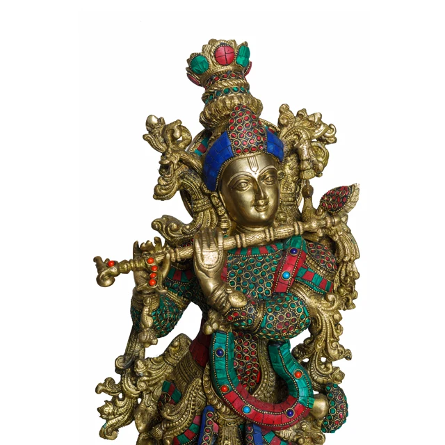 Статуя Radha Krishna отлично подходит для религиозной и культурной/украшения | Латунная статуя высокого качества