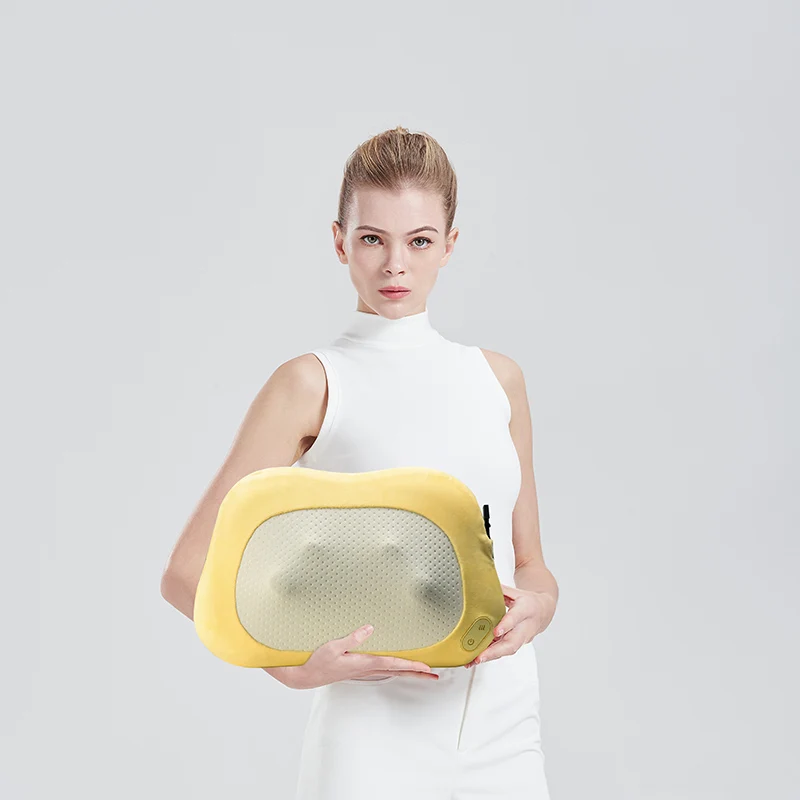 Hi5 Bubble Factory High-quality 4D New Memory Foam Neck Back Massage Pillow Rechargeable Electric Lumbar Massager with Heat