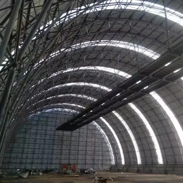Yunjoin prefab Steel Roof Structure System Flat Bunker Coal Storage Shed Space Frame Company