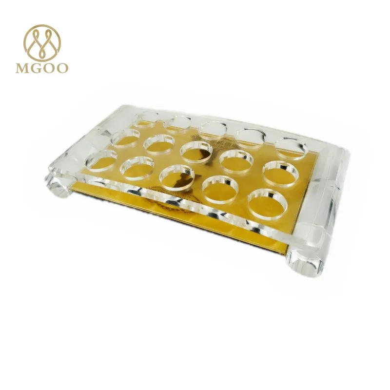 Barware Liquor Cup Holder Acrylic Shot Glass Serving Tray for Whisky Brandy Vodka Rum and Tequila Shot