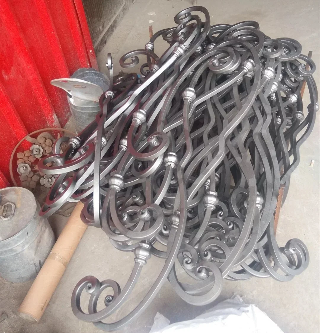 Wrought Iron Balcony Railing Decorative Iron Curved Baluster