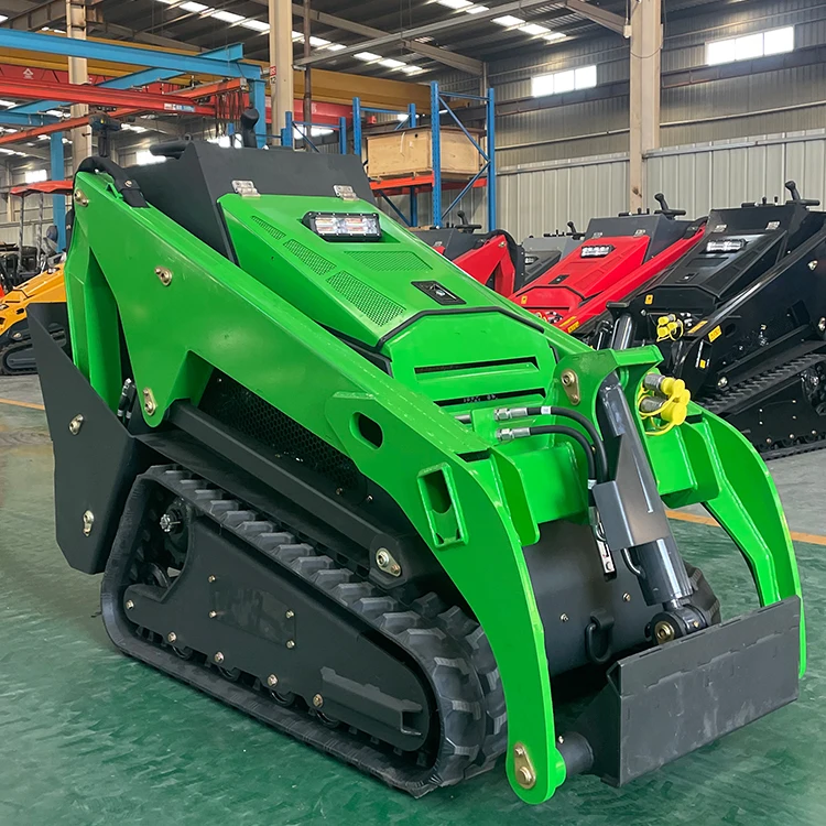 Зеленый мини фронтальный погрузчик Derette v1000 с большим гидравлическим потоком и дизельным двигателем CE & EPA
