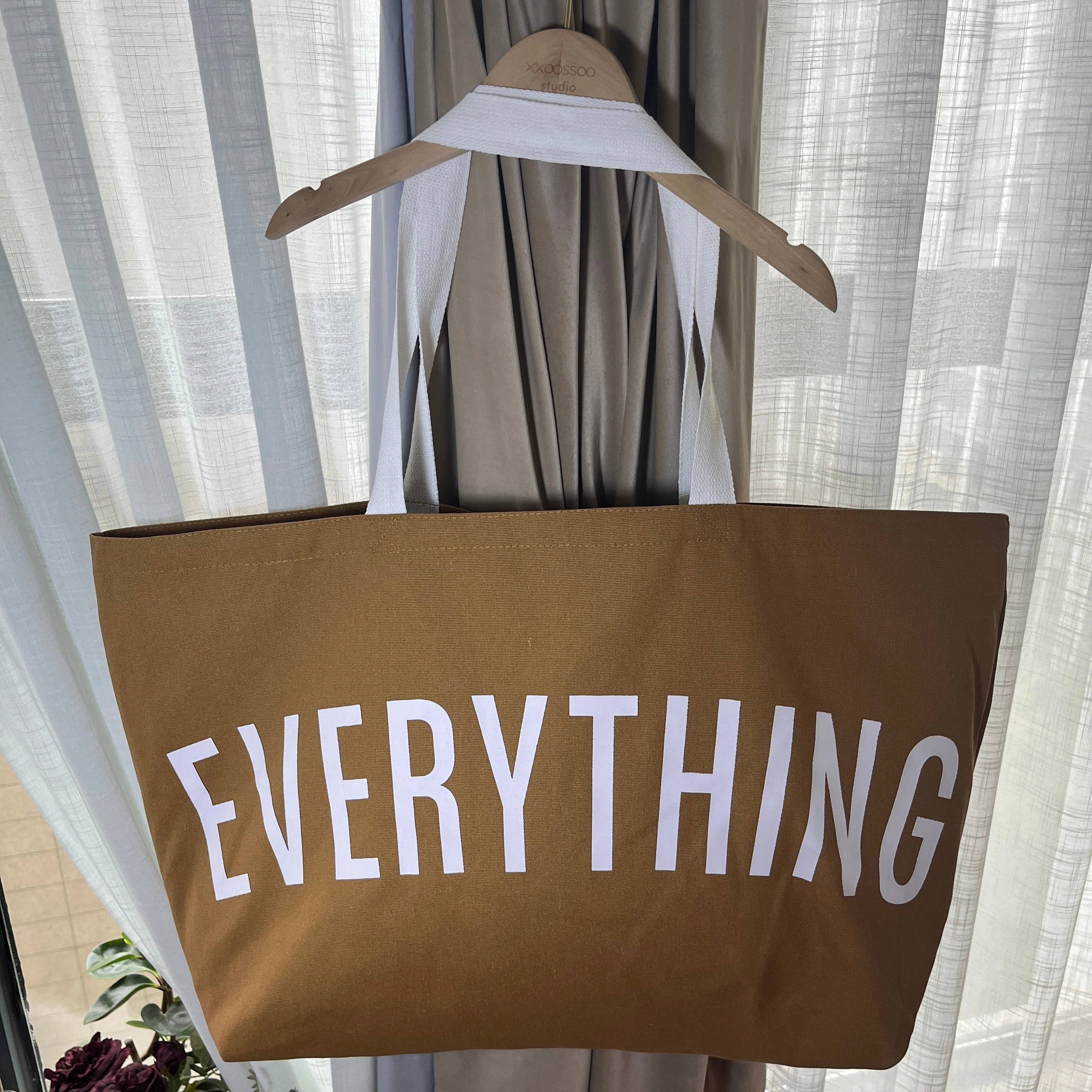 Customized printed logo cotton Everything extra xl large reusable grocey shopping canvas beach tote bag for Supermarket