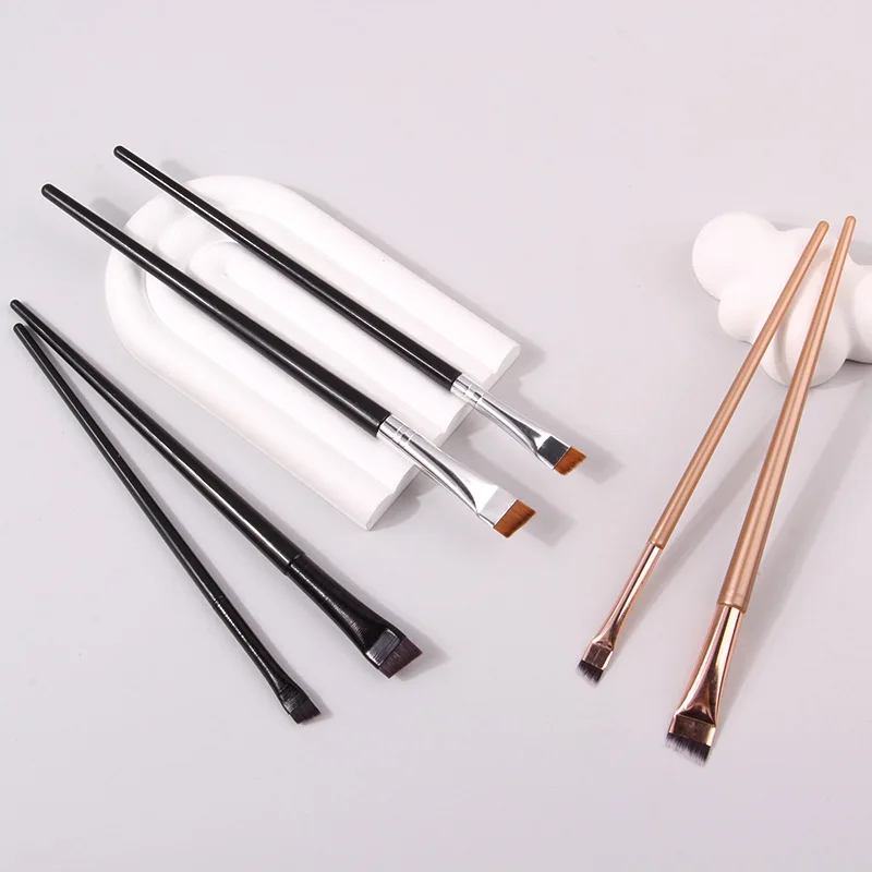 Portable Brow Liner Contour Brush Super Thin Flat and Straight Outline Eyeliner Brush Angled Sharp Fine Oblique Eyebrow Brush